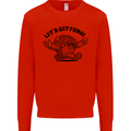 Lets Get Fungi Magic Mushrooms LSD Kids Sweatshirt Jumper Bright Red