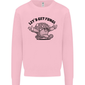 Lets Get Fungi Magic Mushrooms LSD Kids Sweatshirt Jumper Light Pink