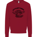 Lets Get Fungi Magic Mushrooms LSD Kids Sweatshirt Jumper Red