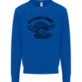 Lets Get Fungi Magic Mushrooms LSD Kids Sweatshirt Jumper Royal Blue