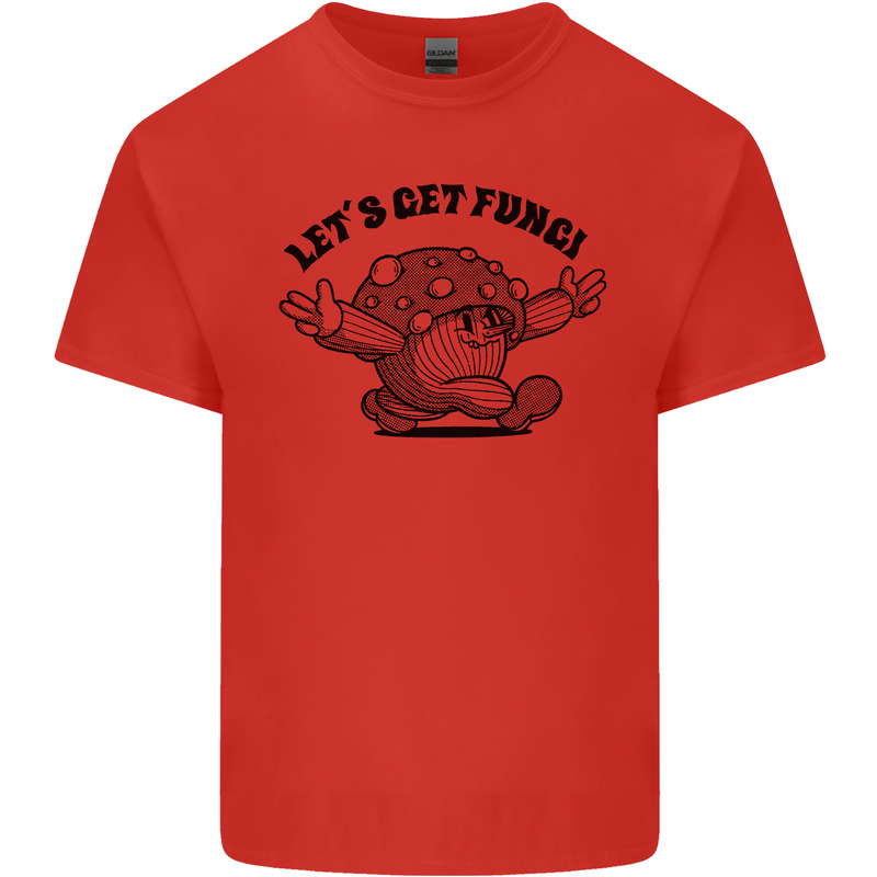 Lets Get Fungi Magic Mushrooms LSD Kids T-Shirt Childrens Red