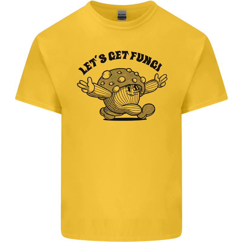 Lets Get Fungi Magic Mushrooms LSD Kids T-Shirt Childrens Yellow