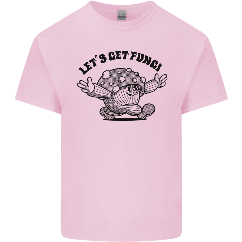 Lets Get Fungi Magic Mushrooms LSD Mens Cotton T-Shirt Tee Top Light Pink