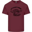 Lets Get Fungi Magic Mushrooms LSD Mens Cotton T-Shirt Tee Top Maroon