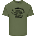 Lets Get Fungi Magic Mushrooms LSD Mens Cotton T-Shirt Tee Top Military Green
