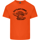 Lets Get Fungi Magic Mushrooms LSD Mens Cotton T-Shirt Tee Top Orange