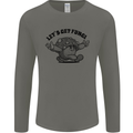 Lets Get Fungi Magic Mushrooms LSD Mens Long Sleeve T-Shirt Charcoal