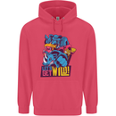Lets Get Wild Rhino Gorilla Elephant Hippo Childrens Kids Hoodie Heliconia