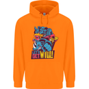 Lets Get Wild Rhino Gorilla Elephant Hippo Childrens Kids Hoodie Orange