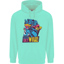 Lets Get Wild Rhino Gorilla Elephant Hippo Childrens Kids Hoodie Peppermint