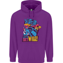 Lets Get Wild Rhino Gorilla Elephant Hippo Childrens Kids Hoodie Purple
