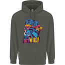 Lets Get Wild Rhino Gorilla Elephant Hippo Childrens Kids Hoodie Storm Grey
