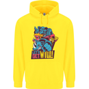 Lets Get Wild Rhino Gorilla Elephant Hippo Childrens Kids Hoodie Yellow