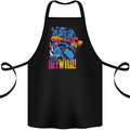 Lets Get Wild Rhino Gorilla Elephant Hippo Cotton Apron 100% Organic Black