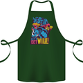 Lets Get Wild Rhino Gorilla Elephant Hippo Cotton Apron 100% Organic Forest Green