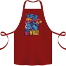 Lets Get Wild Rhino Gorilla Elephant Hippo Cotton Apron 100% Organic Maroon