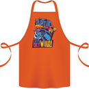 Lets Get Wild Rhino Gorilla Elephant Hippo Cotton Apron 100% Organic Orange