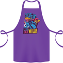 Lets Get Wild Rhino Gorilla Elephant Hippo Cotton Apron 100% Organic Purple