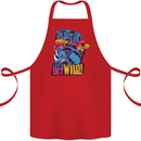 Lets Get Wild Rhino Gorilla Elephant Hippo Cotton Apron 100% Organic Red