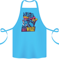 Lets Get Wild Rhino Gorilla Elephant Hippo Cotton Apron 100% Organic Turquoise