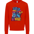 Lets Get Wild Rhino Gorilla Elephant Hippo Kids Sweatshirt Jumper Bright Red