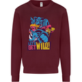 Lets Get Wild Rhino Gorilla Elephant Hippo Kids Sweatshirt Jumper Maroon