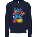Lets Get Wild Rhino Gorilla Elephant Hippo Kids Sweatshirt Jumper Navy Blue