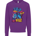 Lets Get Wild Rhino Gorilla Elephant Hippo Kids Sweatshirt Jumper Purple