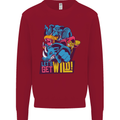 Lets Get Wild Rhino Gorilla Elephant Hippo Kids Sweatshirt Jumper Red