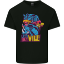 Lets Get Wild Rhino Gorilla Elephant Hippo Kids T-Shirt Childrens Black