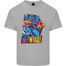 Lets Get Wild Rhino Gorilla Elephant Hippo Kids T-Shirt Childrens Sports Grey