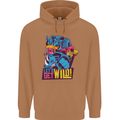 Lets Get Wild Rhino Gorilla Elephant Hippo Mens 80% Cotton Hoodie Caramel Latte