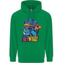 Lets Get Wild Rhino Gorilla Elephant Hippo Mens 80% Cotton Hoodie Irish Green
