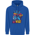 Lets Get Wild Rhino Gorilla Elephant Hippo Mens 80% Cotton Hoodie Royal Blue