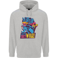 Lets Get Wild Rhino Gorilla Elephant Hippo Mens 80% Cotton Hoodie Sports Grey