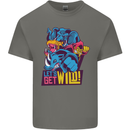 Lets Get Wild Rhino Gorilla Elephant Hippo Mens Cotton T-Shirt Tee Top Charcoal