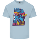 Lets Get Wild Rhino Gorilla Elephant Hippo Mens Cotton T-Shirt Tee Top Light Blue