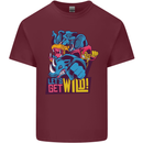 Lets Get Wild Rhino Gorilla Elephant Hippo Mens Cotton T-Shirt Tee Top Maroon