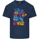 Lets Get Wild Rhino Gorilla Elephant Hippo Mens Cotton T-Shirt Tee Top Navy Blue