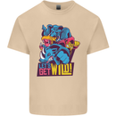 Lets Get Wild Rhino Gorilla Elephant Hippo Mens Cotton T-Shirt Tee Top Sand
