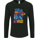 Lets Get Wild Rhino Gorilla Elephant Hippo Mens Long Sleeve T-Shirt Black