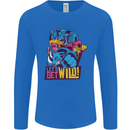 Lets Get Wild Rhino Gorilla Elephant Hippo Mens Long Sleeve T-Shirt Royal Blue