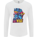 Lets Get Wild Rhino Gorilla Elephant Hippo Mens Long Sleeve T-Shirt White