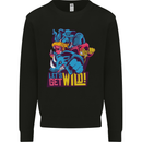 Lets Get Wild Rhino Gorilla Elephant Hippo Mens Sweatshirt Jumper Black