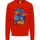 Lets Get Wild Rhino Gorilla Elephant Hippo Mens Sweatshirt Jumper Bright Red