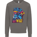 Lets Get Wild Rhino Gorilla Elephant Hippo Mens Sweatshirt Jumper Charcoal