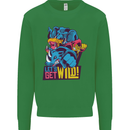 Lets Get Wild Rhino Gorilla Elephant Hippo Mens Sweatshirt Jumper Irish Green