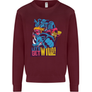 Lets Get Wild Rhino Gorilla Elephant Hippo Mens Sweatshirt Jumper Maroon