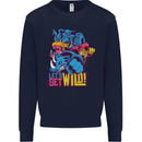 Lets Get Wild Rhino Gorilla Elephant Hippo Mens Sweatshirt Jumper Navy Blue