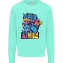 Lets Get Wild Rhino Gorilla Elephant Hippo Mens Sweatshirt Jumper Peppermint